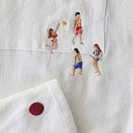 Close-up of lightweight fabric and stitching on ITIZ Volleyball shirt