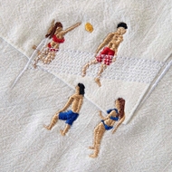 Embroidered volleyball players detail on chest pocket – ITIZ shirt