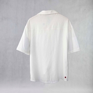 Back view of ITIZ Breath white shirt with loose fit