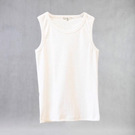 ITIZ Flair white tank top – front view with classic round neck