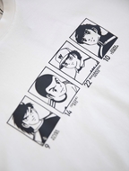 Close-up of anime characters printed on ITIZ Tsubasa t-shirt