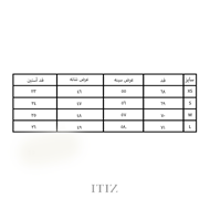 جدول سایزبندی تیشرت Libra برند ITIZ – مناسب سایزهای S تا XL برای استایل آزاد