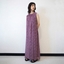 Model wearing ITIZ Cherry Blossom chiffon dress in wine red tone