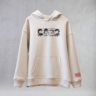 Gray ITIZ Football hoodie made from three-thread fleece fabric