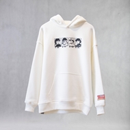 White ITIZ Football hoodie with oversized streetwear design