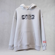 Gray ITIZ Football hoodie made from three-thread fleece fabric