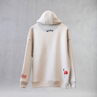 Back view of cream ITIZ Football hoodie