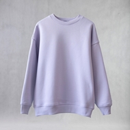 Front view of ITIZ Eleasar oversize sweatshirt in lilac purple color