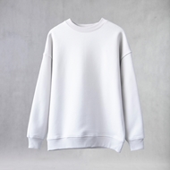 Front view of ITIZ Eleasar oversize sweatshirt in bone white color