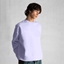 Model wearing ITIZ Eleasar oversize sweatshirt in lilac purple color