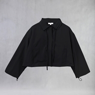 Front view of black ITIZ Tarantula coat from ITIZ × DollVovCinte collection