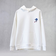 هودی Sonic جلو، رنگ سفید با گلدوزی کوچک و طراحی اورسایز ITIZ