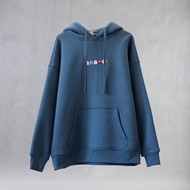 	نمای پشت هودی Pac-Man آبی نفتی ساده و مینیمال