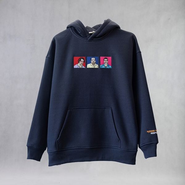 هودی Vice City رنگ دودی نمای جلو با گلدوزی دقیق