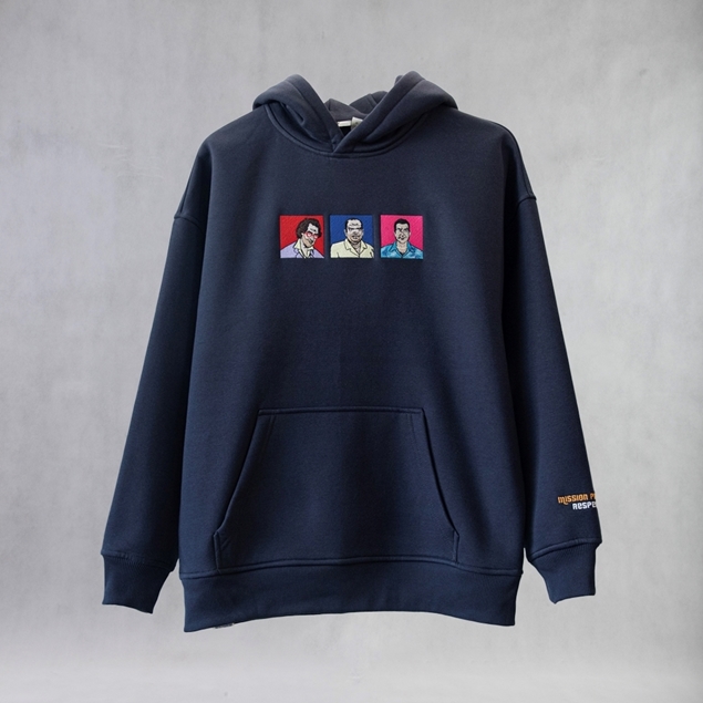 هودی Vice City رنگ دودی نمای جلو با گلدوزی دقیق