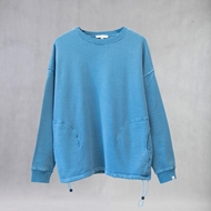 سویشرت Lamprus رنگ آبی تیره نمای جلو اورسایز