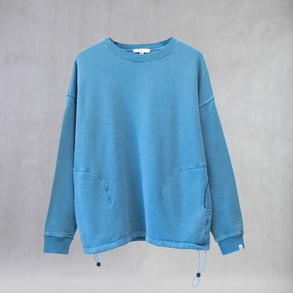 سویشرت Lamprus رنگ آبی تیره نمای جلو اورسایز