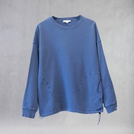 سویشرت Lamprus رنگ آبی نفتی در نمای جلو، فیت اورسایز