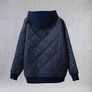 Noir Bomber Jacket back view ITIZ - Navi