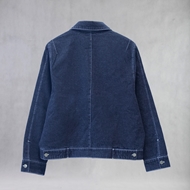 کت جین بیسیک سرمه‌ای ITIZ نمای پشت با زیپ و طراحی ساده