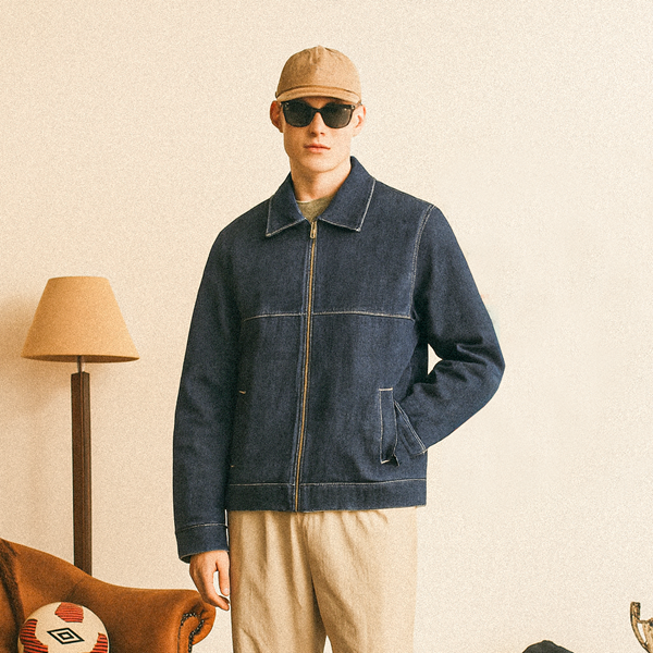 کت جین بیسیک سرمه‌ای ITIZ نمای مدل