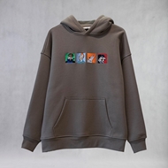 هودی خاکی TinTin – هودی اورسایز با جزئیات گلدوزی تن‌تن